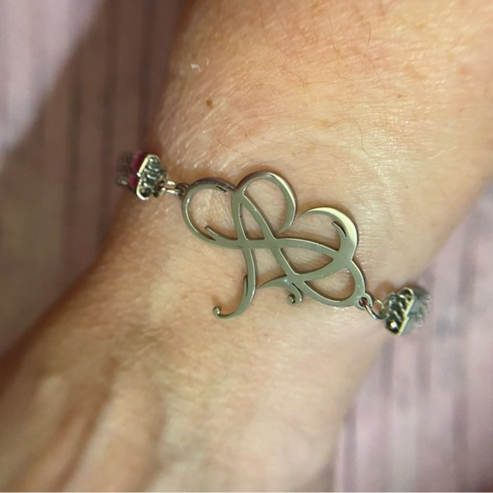 Infinity heart bracelet silver